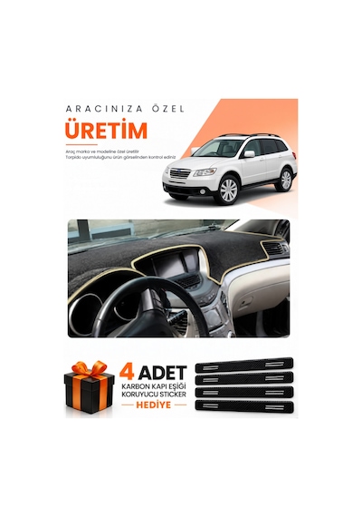 Subaru Trıbeca 2005-2014 Uyumlu Torpido Koruma Örtüsü Oto Kılıfı - Siyah Bej