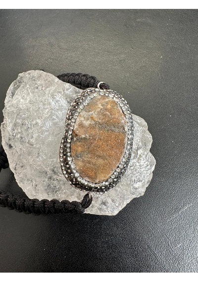 Markazit Zirkon Ve Doğal Sitrin Bereket Taşlı İpli Gümüş Bileklik