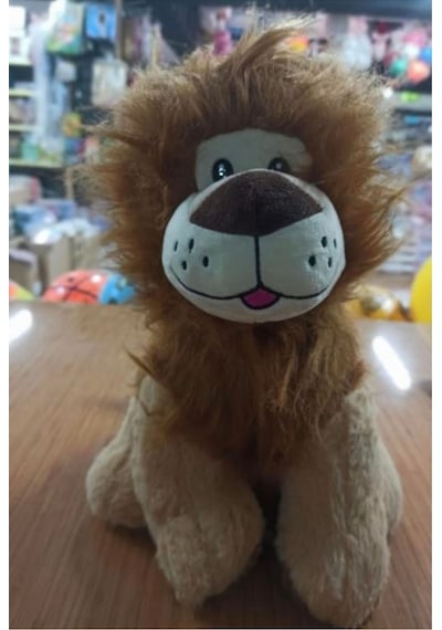 Sevimli Aslan Peluş Oyuncak İthal Organic Kumaş 35 Cm Hediyelik Uyku Arkadaşı Kahverengi