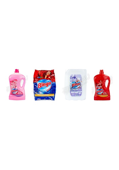 Bingo Yüzey Tem. Fresh 2.5 Lt + Renkli Ler 6 Kg + Yumuşatıcı Soft 5 L+ Yüzey Temzileyici 2,5 L 4'lü Set Diğer
