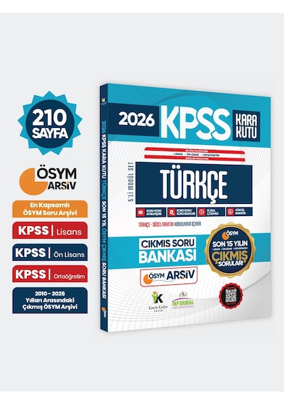 2026 Fullkpss Lisans-önlisans-ortaöğretim Türkçenin Kara Kutusu ÖSYM Çıkmış Soru Bankası Son 15 Yıl