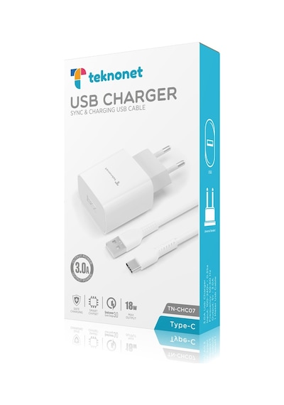 Teknonet 3000 Mah Hızlı Şarj Cihazı Type-C Data Kablo (537116972)