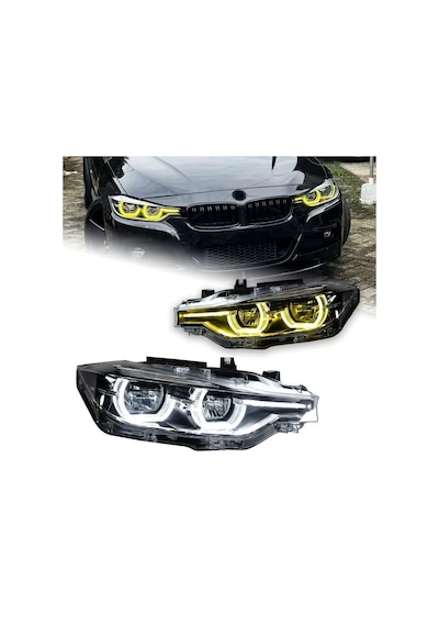 Autogp Bmw F30 Ön Far Lambası Ledi Lci Model Yellow Drl Halogen Uyumlu 2012 / 2018