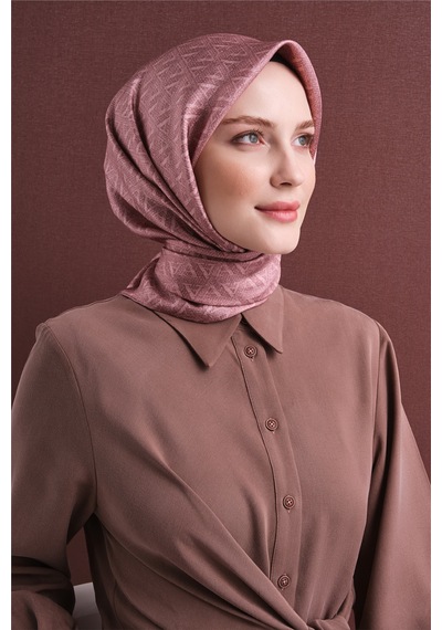 Armine Sura İpek Eşarp 2026-2027 - Sonbahar Kış-asm9625 Pudra