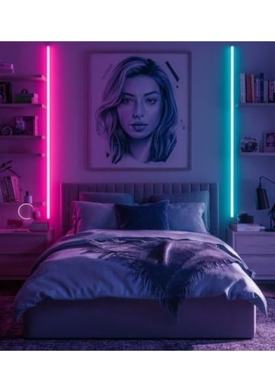 8 Renk Kumandalı Sese Duyarlı Renk Değiştiren Rgb Çubuk Şerit Led Işık Sb-6541 Şeffaf, 100 Cm Diğer