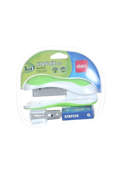 Deli Stapler Set 3`ın1 Zımba Makinesi