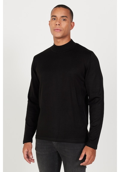 AC&Co / Altınyıldız Classics Erkek Siyah Standart Fit Normal Kesim Yarım Balıkçı Yaka Triko Kazak Siyah AC&Co / Altınyıldız Classics Erkek Siyah Standart Fit Normal Kesim Yarım Balıkçı Yaka Triko Kazak Siyah