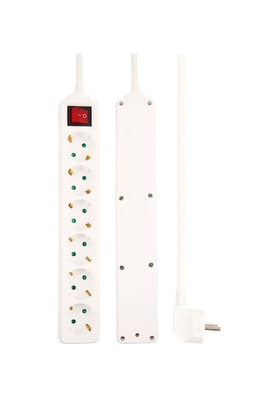 Philips SPS1060A/51 Tam Bakır Kablolu Çocuk Korumalı Priz 6'lı 2 M Beyaz