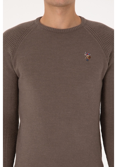 U.S. Polo Assn. Erkek Regular Fit Bisiklet Yaka Vizon Kazak 50314983-VR052