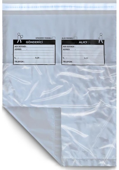 Cepli Gri Poşeti 35X45+5 Cm - 100 Adet Cepli Gri Poşeti 35X45+5 Cm - 100 Adet