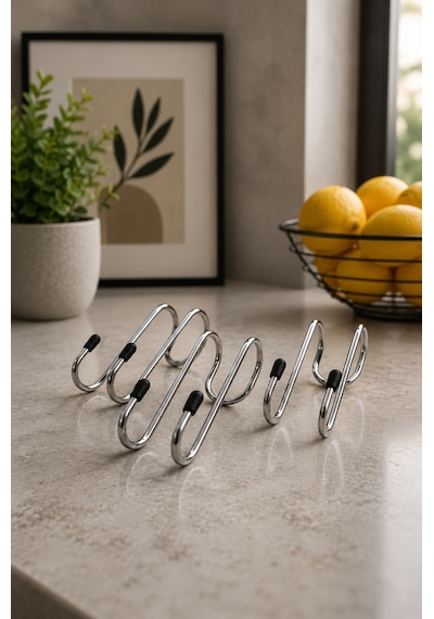 Teknor 3'lü Set Havlupan Askısı Pratik Havlu Askısı Beyaz 10x5 Cm Krom