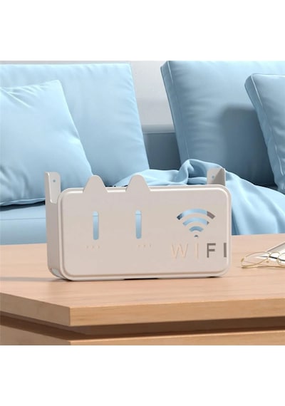 Beyaz Pleksi Kedi Desenli Wifi Kutusu Duvar Asılabilir Sigorta Ve Modem Saklama Kutusu 25x15x6 Cm Diğer