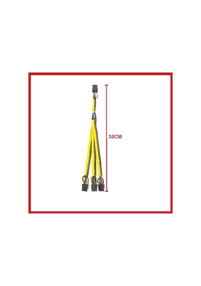 8 Pin 3 Port Erkek Ekran Kartı Güç Çoklayıcı Kablo Pcı-e Molex Dönüştürücü Kablo 16awg Sarı