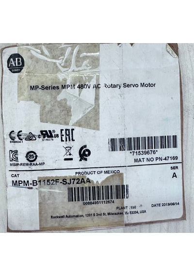 Allen Bradley Mpm-b1152f-sj72aa Servo Motor