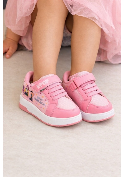 Mini Bonito Kız Çocuk Desenli Simli Günlük Sneaker Ayakkabı Pembe