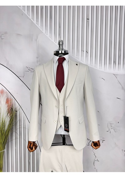 Dupont Classics Dupont Erkek Slim Fit 6 Drop Zara Kumaş Likra Çift Düğme Çift Yırtmaç Yelekli Takım Elbise Krem Dupont Classics Dupont Erkek Slim Fit 6 Drop Zara Kumaş Likra Çift Düğme Çift Yırtmaç Yelekli Takım Elbise Krem