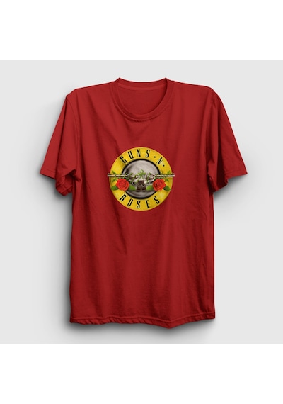 Presmono Unisex Logo Guns N' Roses T-shirt Kırmızı