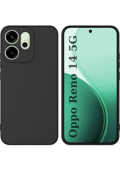 Oppo Reno 14 5g Uyumlu Silikon Kılıf - Kamera Korumalı Esnek Pastel Renk Kapak - Siyah Siyah