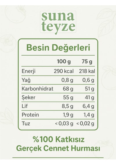 Suna Teyze Cennet Hurması Kuru Meyve Cipsi 75 G