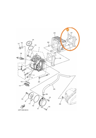Yamaha Delıght 115 Or.  Silindir Alt Conta 52B-E1351-00