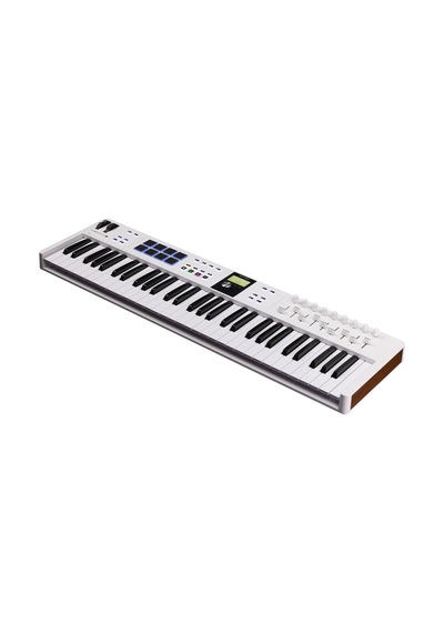 Arturia Keylab Essential 61 Mk3 Müzik Prodüksiyonu İçin Mıdı Kontrolcü, Kapsamlı Yazılım Paketi, 61-tuş, 9 Encoder, 9 Fader, 1 Modülasyon Tekerleği, 1 Pitch Bend Tekerleği, 8 Pad - Beyaz