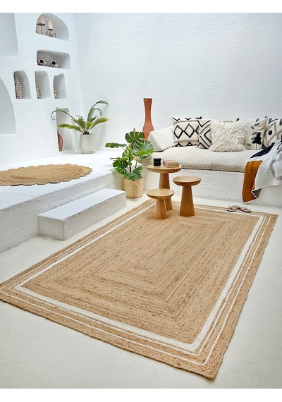 My Home Halı Urban Jüt Halı U103 %100 Fullbleach Düz El Dokuma