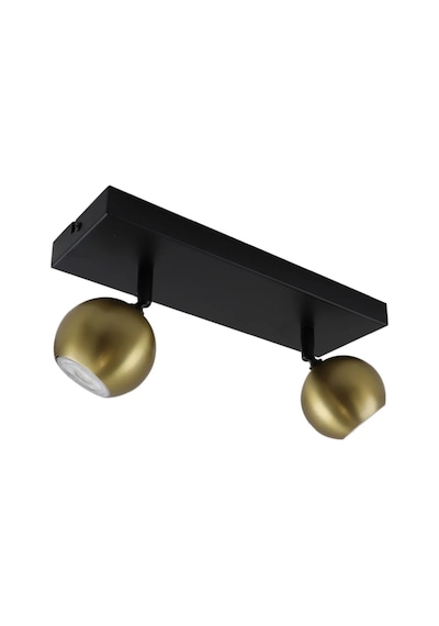 Mylights Gu10 Tasarruflu Led 3 Lü Metal Gövde Gold Hareketli Başlık Spot Tavan Avize Tasarruflu Ampul Dahil Siyah