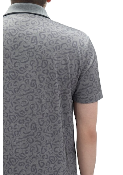 Santa Dmctekstil Erkek 2026 Desenli Klasik Kesim Rahat Kalıp Tek Cepli Polo Yaka T-shirt Gri