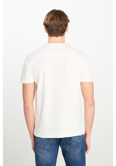 Regular Fit Normal Kesim Bisiklet Yaka Pamuklu Beyaz Tişört WHITE
