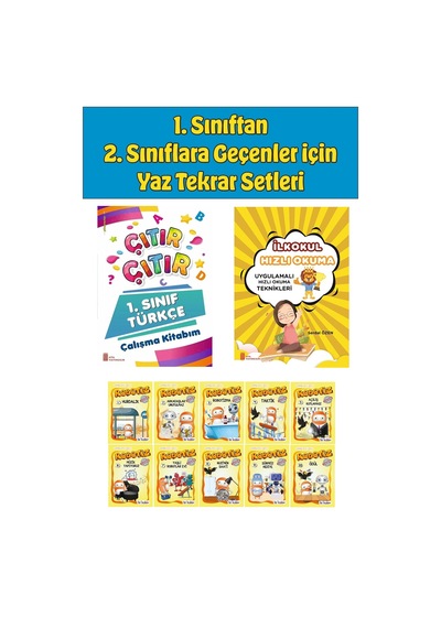 1.sınıftan 2.sınıfa Geçenler İçin Hızlı Okuma İle Çıtır Türkçe Çalışma Kitabım+10 Lu Hikaye Seti 5