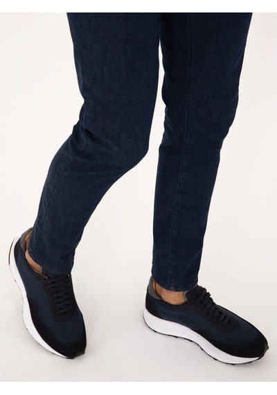 Cacharel Lacivert %100 Deri Vibram Taban Sneaker Ayakkabı