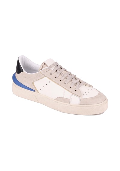 Shoetyle - Bej Süet, Beyaz Deri Bağcıklı Erkek Sneaker 666-23-1252 Deri Beyaz