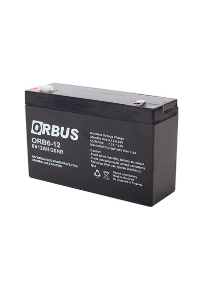 Orbus 6 Volt 12 Amper Kuru Akü Orb6-12 150x50x94 Mm