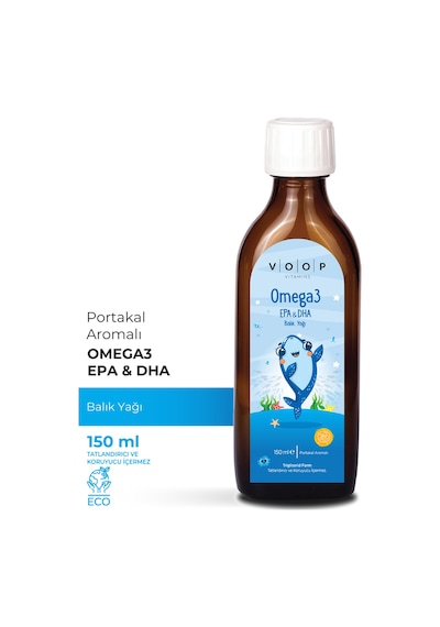 Voop Portakal Aromalı Omega 3 Balık Yağı Şurup 150 ML