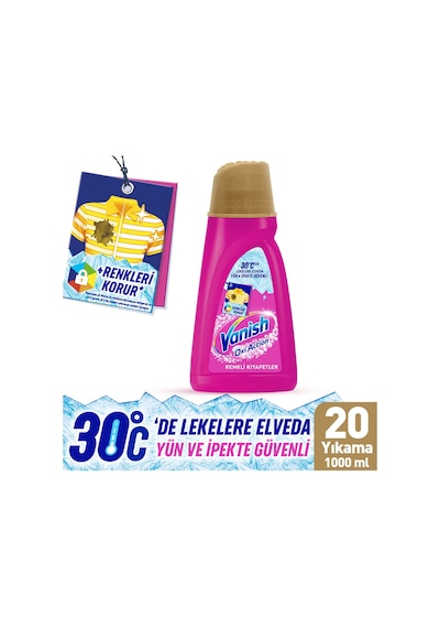 Vanish Oxi Action Deterjan Güçlendirici ve Leke Çıkarıcı Sıvı Renkliler 1 L x 2 + Beyaz 1 L x 2