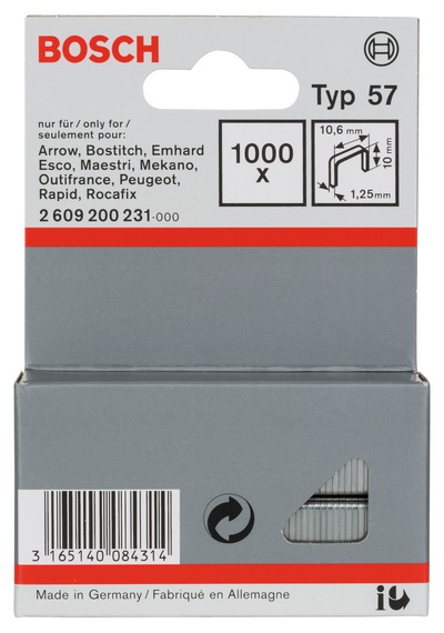 Bosch Zımba Teli Tip57 10,6x1,25x10mm 1000li - 2609200231
