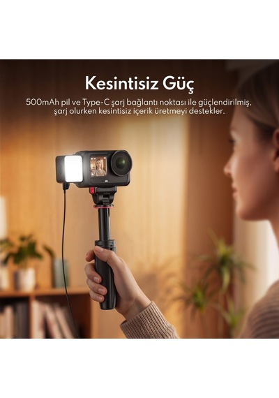 Ulanzi Lm24 Osmo Action Serisi Ve Nano Uyumlu Manyetik Quick Release Mini Led Dolgu Işığı - L298 Siyah
