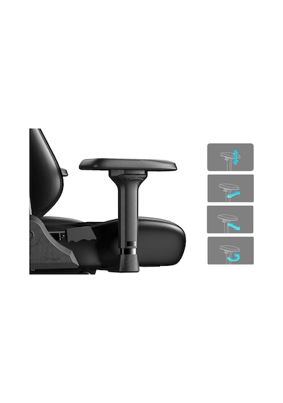 Dxracer Master Serisi Xl Mikrofiber Suni Deri Oyun Koltuğu, Mikrofiber Deri, 4d Kolçaklar, Çok Fonksiyonlu E Siyah
