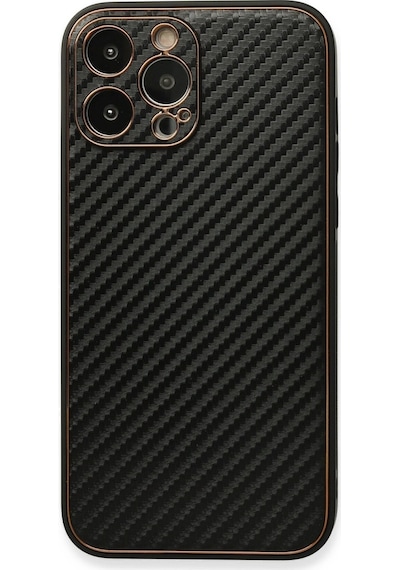 Apple Uyumlu iPhone 13 Pro Kılıf Coco Karbon Silikon Siyah,