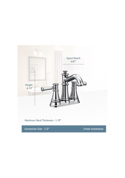 Moen 6401orb Belfield İki Saplı Orta Set Banyo Musluğu, Yağla Pür Diğer