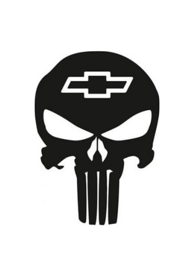Chevrolet Kuru Kafa Punisher Araba Sticker Yapıştırma