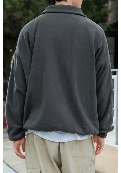 Prtnc Protonic Erkek Antrasit Polar Oversize Sweatshirt Yarım Fermuarlı Antrasit