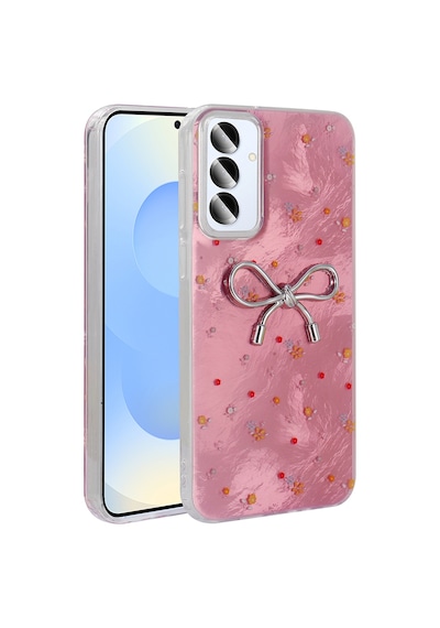 Noktaks - Galaxy S25 Uyumlu Kılıf Kamera Korumalı Figürlü Ponti Silikon Kapak - Açık Pembe - T36580