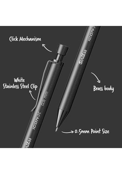 Scrikss Office Icon-x Metal Versatil 0.5 Mm Mat Siyah