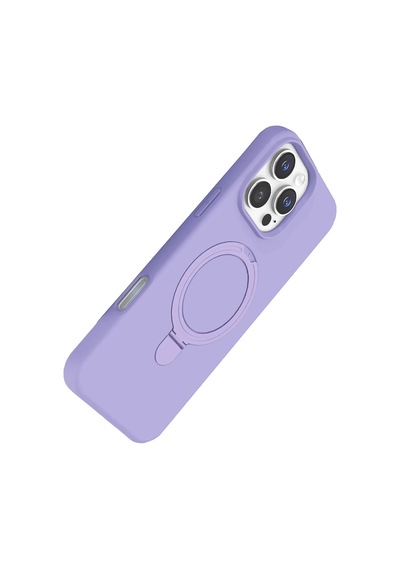 Apple Uyumlu iPhone 16 Pro Uyumlu Regal Magsafe Standlı Kapak - Lila