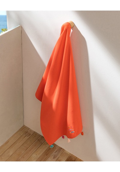 Pitou %100 Pamuk Plaj Havlusu - Turuncu - 70x150 Cm 8684427310861 Çok Renkli