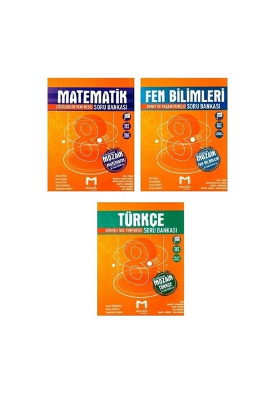 Mozaik 8.sınıf Matematik Fen Bilimleri Türkçe Soru Bankası