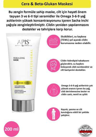 Apis Natural Cera & Beta-Glukan Maskesi 200 ML