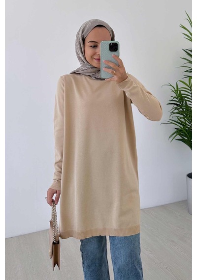 Kahijab Basic Merserize Tunik - Sütlü Kahve Sütlü Kahve