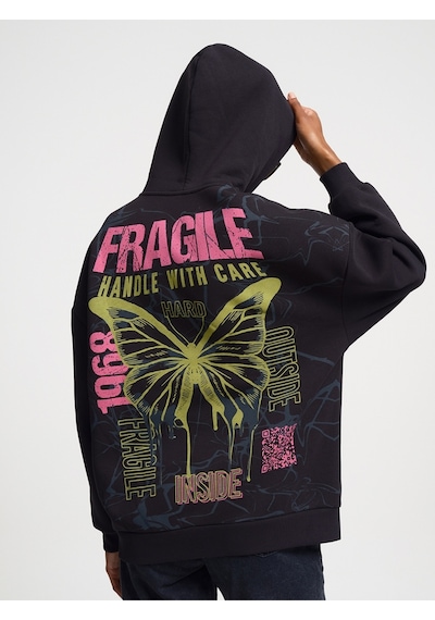 Oversize Kadın Sweatshirt Siyah